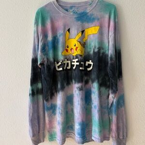 Pokémon Tie-Dye Pikachu Long Sleeve Shirt Sz M Unisex